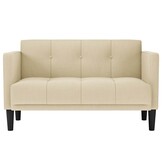 vidaXL Loveseat Bank Crème 111 cm Stof - 35% Korting!