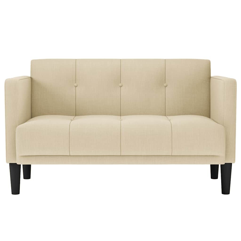 vidaXL Loveseat Bank Crème 111 cm Stof - 35% Korting!