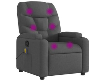vidaXL Massagestoel Verstelbaar Stof Donkergrijs - 35% Korting!
