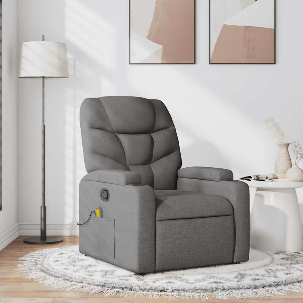 vidaXL Massagestoel Verstelbaar Stof Donkergrijs - 35% Korting!