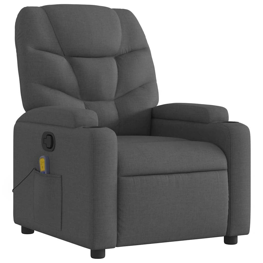vidaXL Massagestoel Verstelbaar Stof Donkergrijs - 35% Korting!