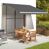 vidaXL Vervangingsdoek Luifel 4x3.5m Antraciet - 64% Korting!