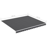 vidaXL Vervangingsdoek Luifel 4x3.5m Antraciet - 64% Korting!