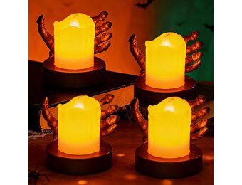 LED Halloween Handkaarsen Vlamloos 4 Stuks | 27% Korting