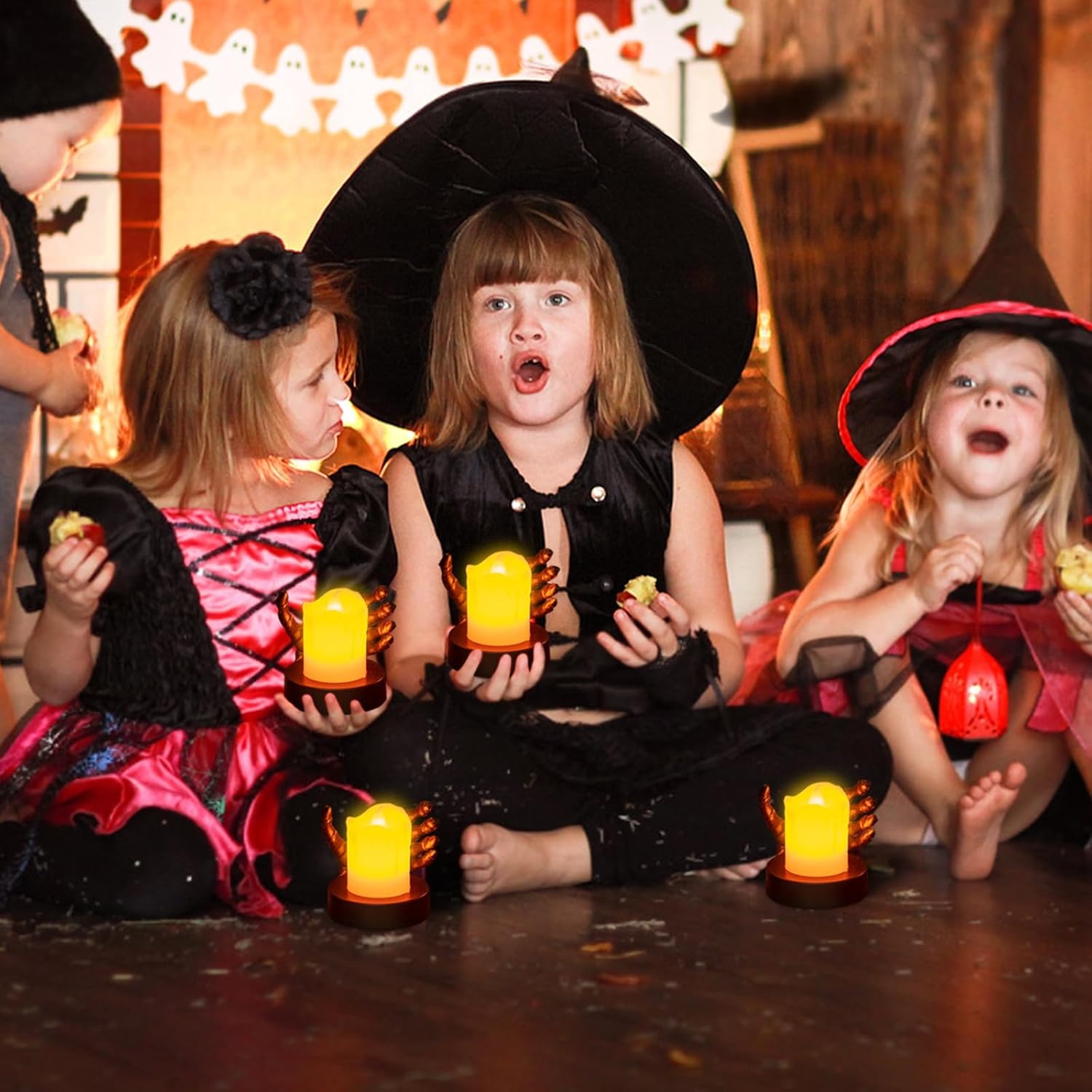 LED Vlamloze Halloween Kaarsen 4 stuks - 70% Korting