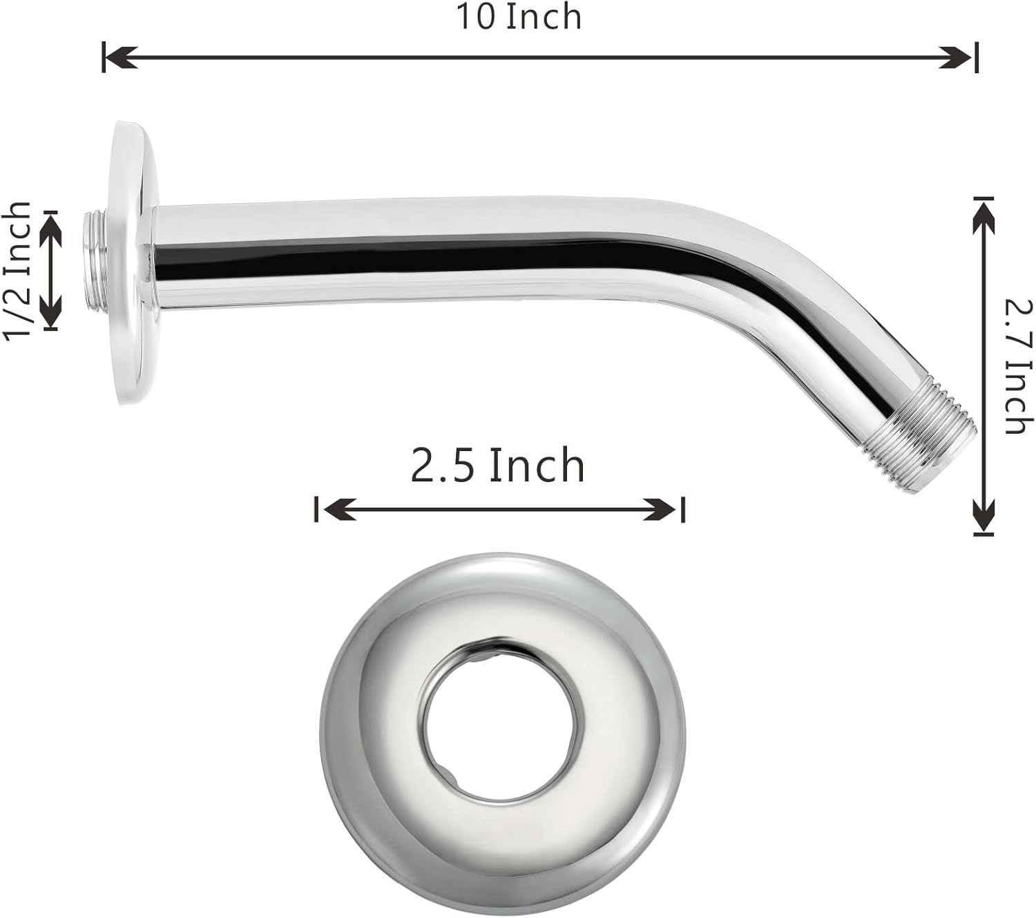 Douchearm 25cm RVS Chroom - 26% Korting