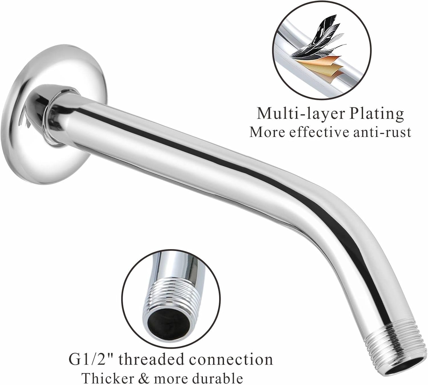 Douchearm 25cm RVS Chroom - 26% Korting