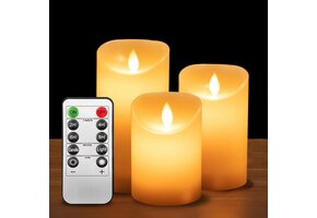 LED Kaarsen Set (3) - Realistisch, Veilig & Sfeervol - 49% Korting