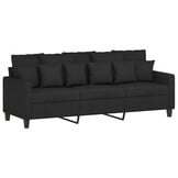 vidaXL Driezitsbank 180 cm stof zwart - 35% Korting!