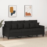 vidaXL Driezitsbank 180 cm stof zwart - 35% Korting!