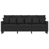 vidaXL Driezitsbank 180 cm stof zwart - 35% Korting!