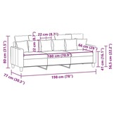 vidaXL Driezitsbank 180 cm stof zwart - 35% Korting!