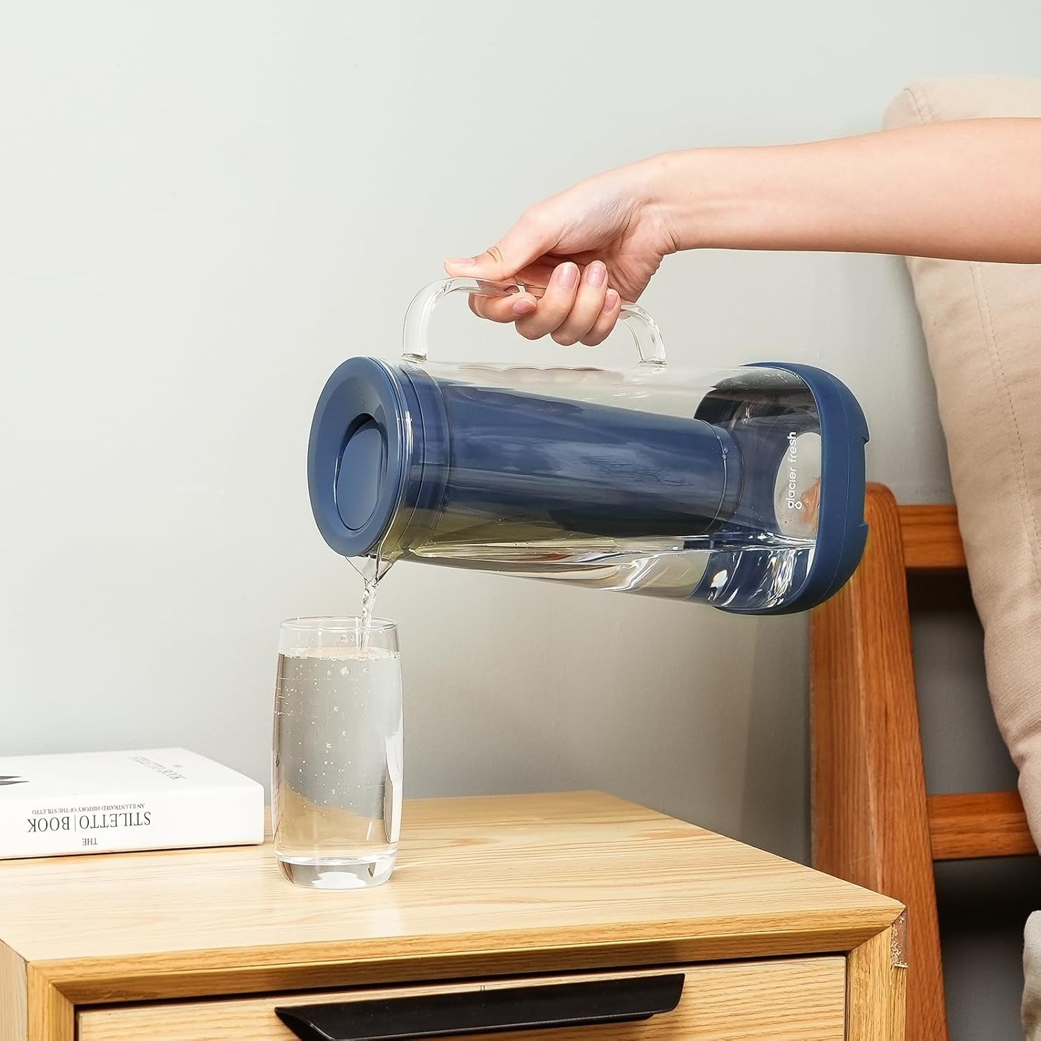 Waterfilterkan Glas 3L - Blauw - 27% Korting!