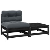vidaXL Loungeset Grenenhout Zwart (35% Korting)