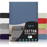 Blauw Jersey Katoenen Hoeslaken | 120x200 cm | 27% Korting