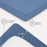 Blauw Jersey Katoenen Hoeslaken | 120x200 cm | 27% Korting