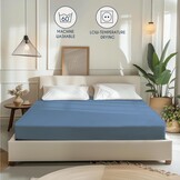 Blauw Jersey Katoenen Hoeslaken | 120x200 cm | 27% Korting