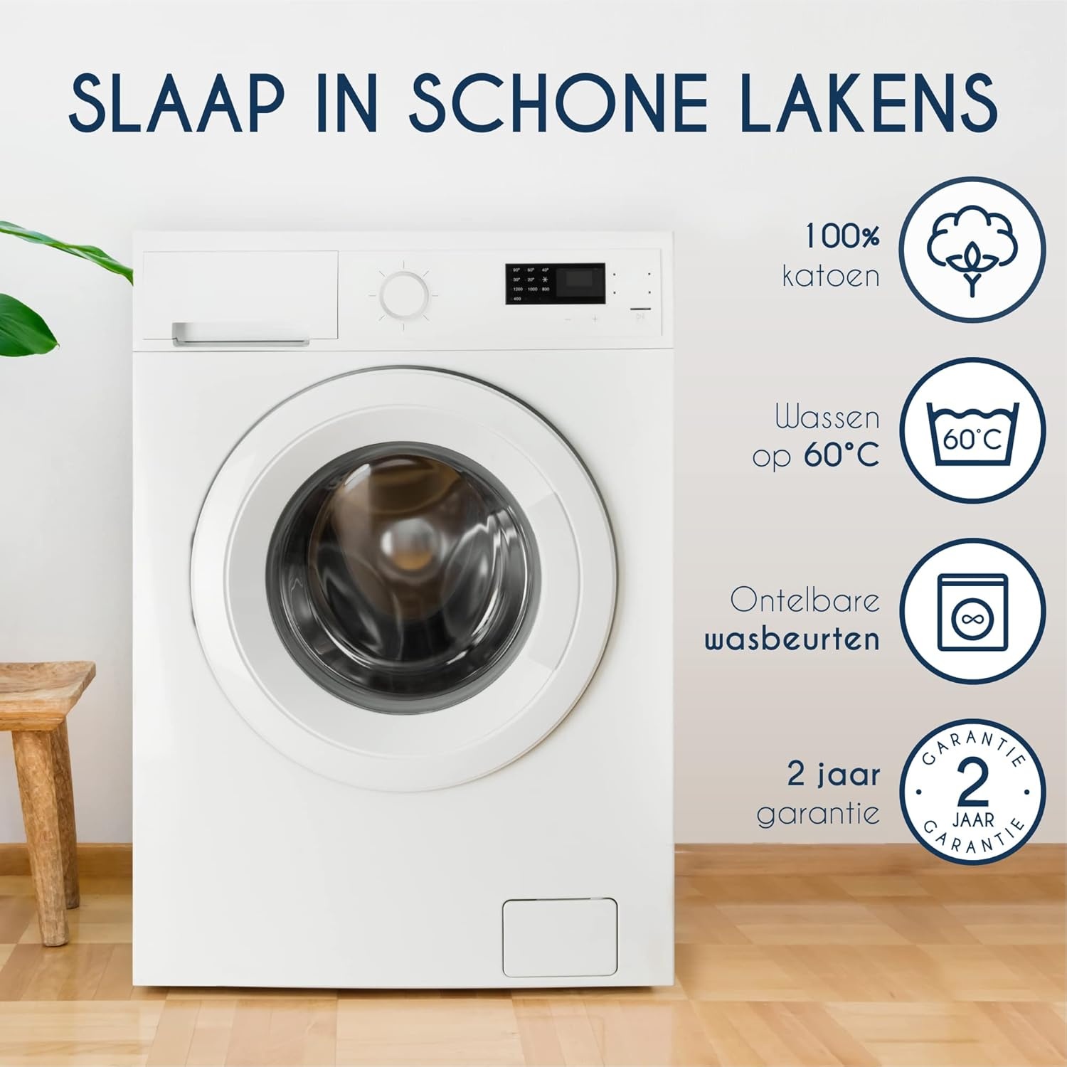 Blauw Jersey Katoenen Hoeslaken | 120x200 cm | 27% Korting