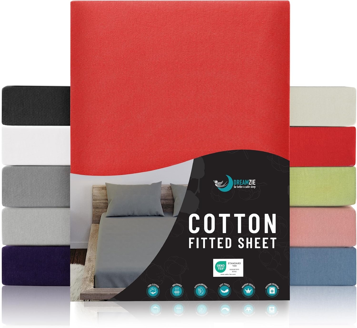 Blauw Jersey Katoenen Hoeslaken | 120x200 cm | 27% Korting