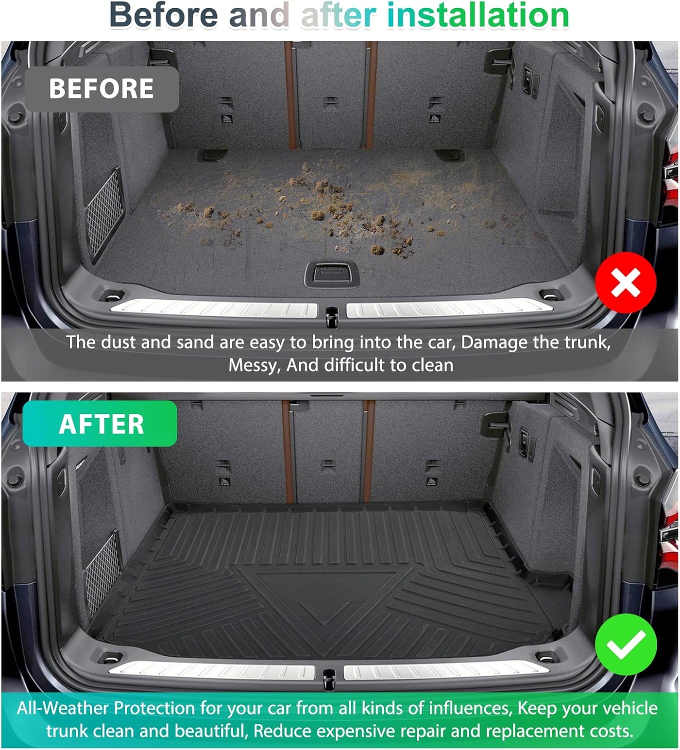 GAFAT Kofferbakmat BMW X3/X4 G01/G02/iX3 - All-Weather 29% Korting!