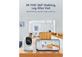 GNCC 2K Beveiligingscamera Binnen - 360° Nachtzicht & Bewegingsdetectie (27% Korting)