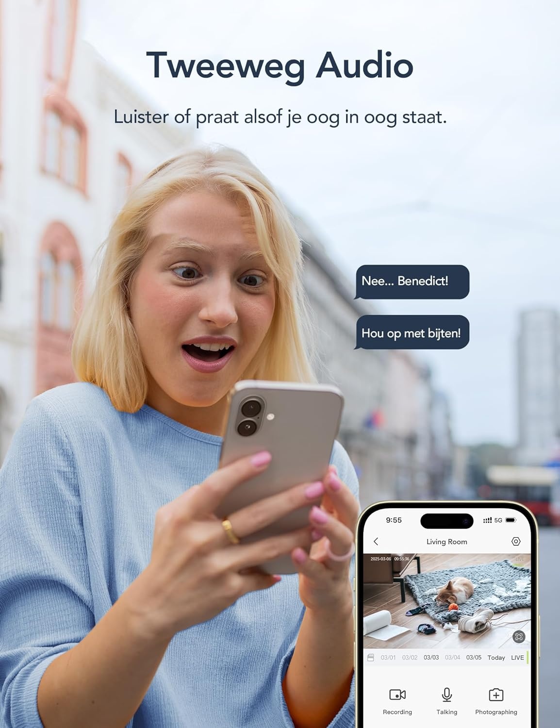 GNCC 2K Beveiligingscamera Binnen - 360° Nachtzicht & Bewegingsdetectie (27% Korting)