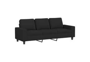VidaXL Driezitsbank 180 cm stof zwart - 35% Korting!