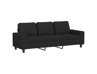 VidaXL Driezitsbank 180 cm stof zwart - 35% Korting!
