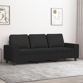 VidaXL Driezitsbank 180 cm stof zwart - 35% Korting!