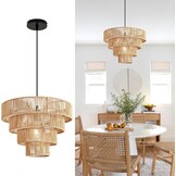 Rattan Boho Hanglamp Ø40cm E27 Verstelbaar Bruin - 29% Korting