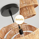 Rattan Boho Hanglamp Ø40cm E27 Verstelbaar Bruin - 29% Korting