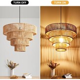 Rattan Boho Hanglamp Ø40cm E27 Verstelbaar Bruin - 29% Korting