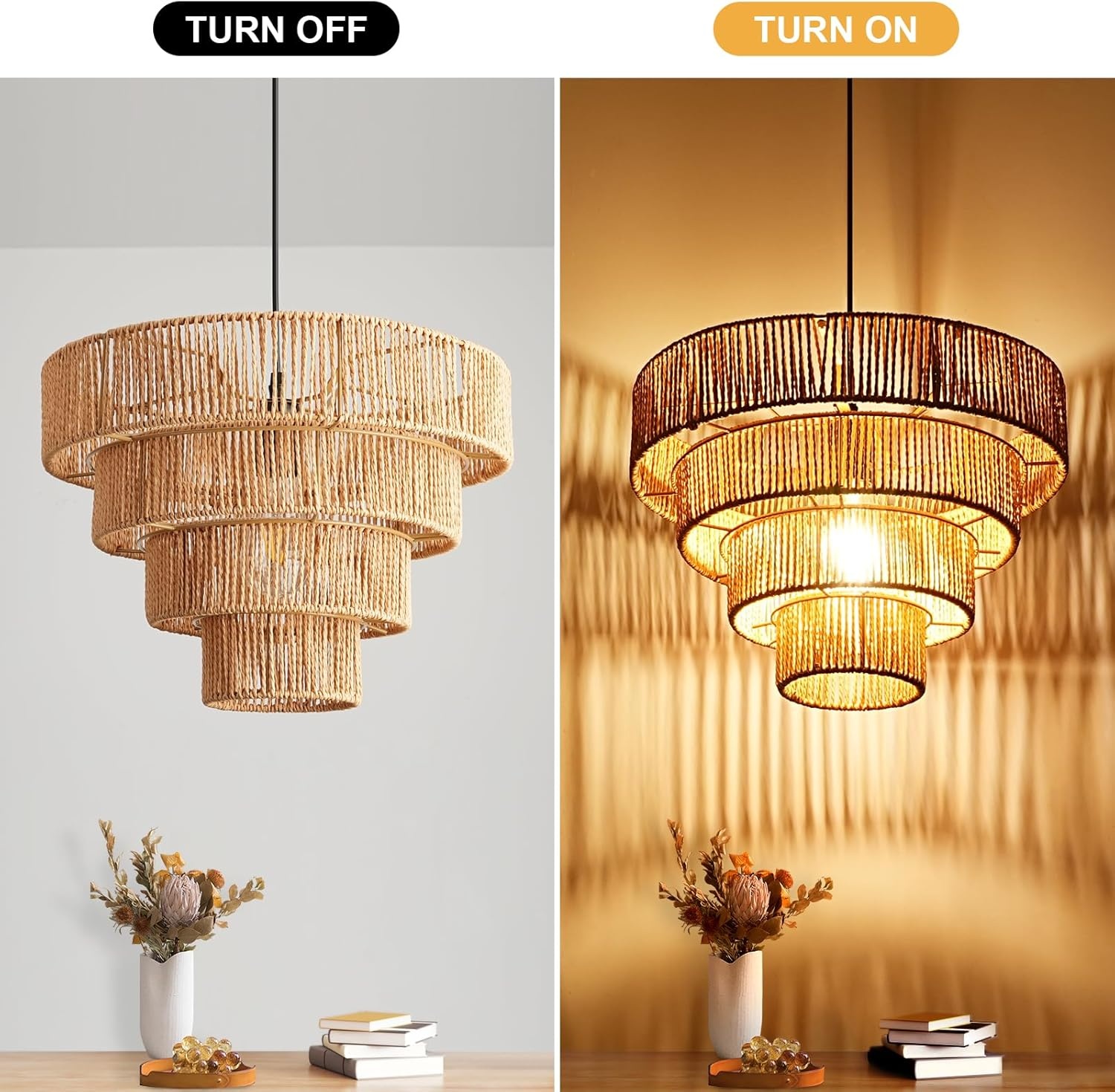 Rattan Boho Hanglamp Ø40cm E27 Verstelbaar Bruin - 29% Korting