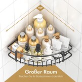 Douchemandje Hoekrek Zonder Boren - Roestvrij Staal Zwart (40% Korting)