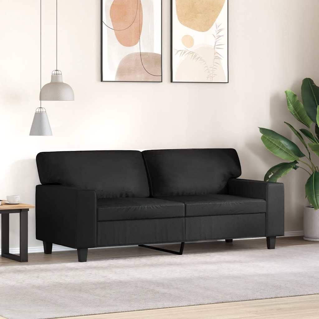 vidaXL Tweezitsbank 140 cm kunstleer zwart