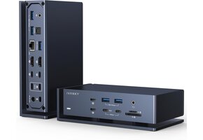 Thunderbolt 4 Dock 20-in-1: Quad 6K, 96W PD, 40Gbps - 41% Korting