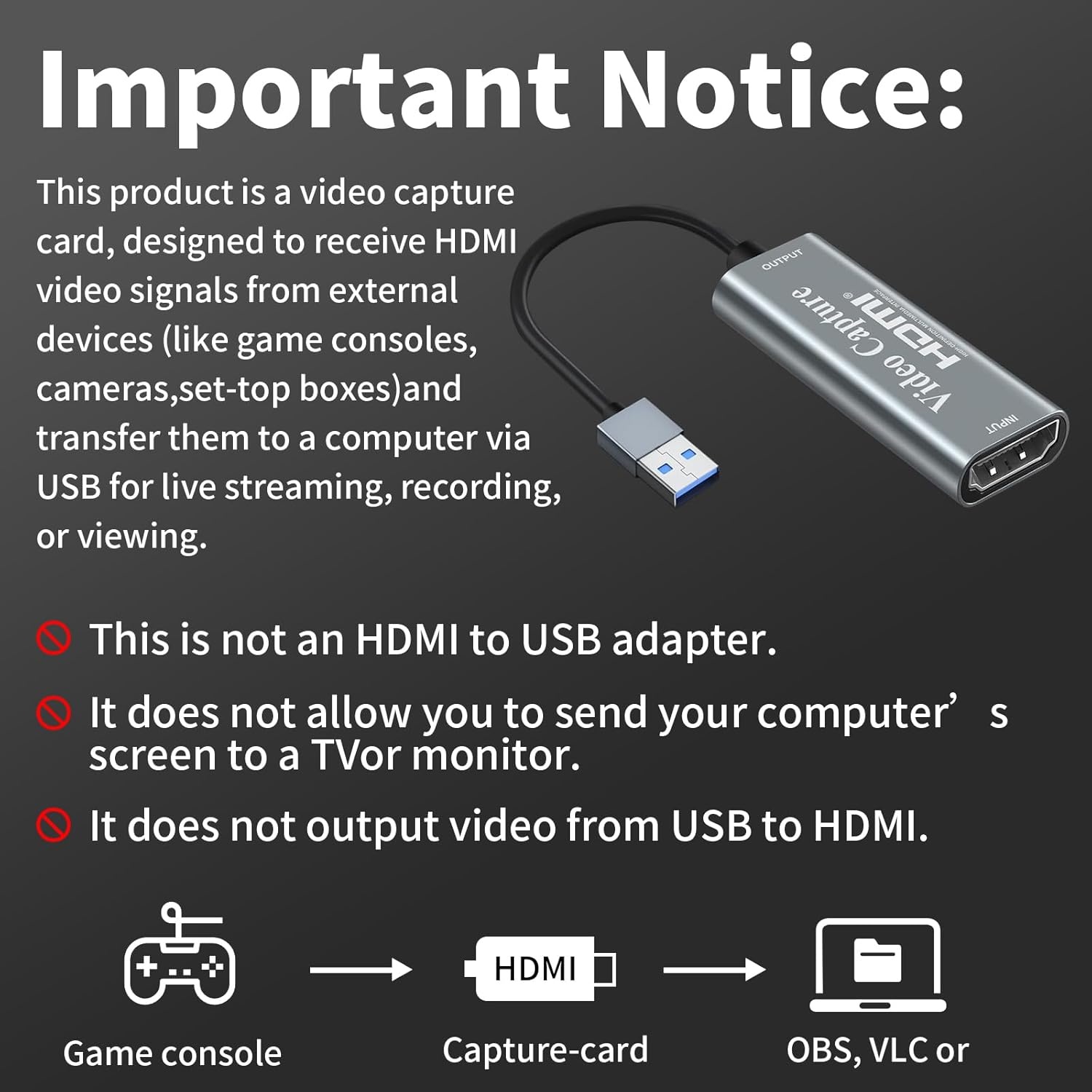 HDMI Capture Kaart 4K HDMI naar USB, 1080p Full HD Opname voor Gaming, Streaming & Online Onderwijs Zilver
