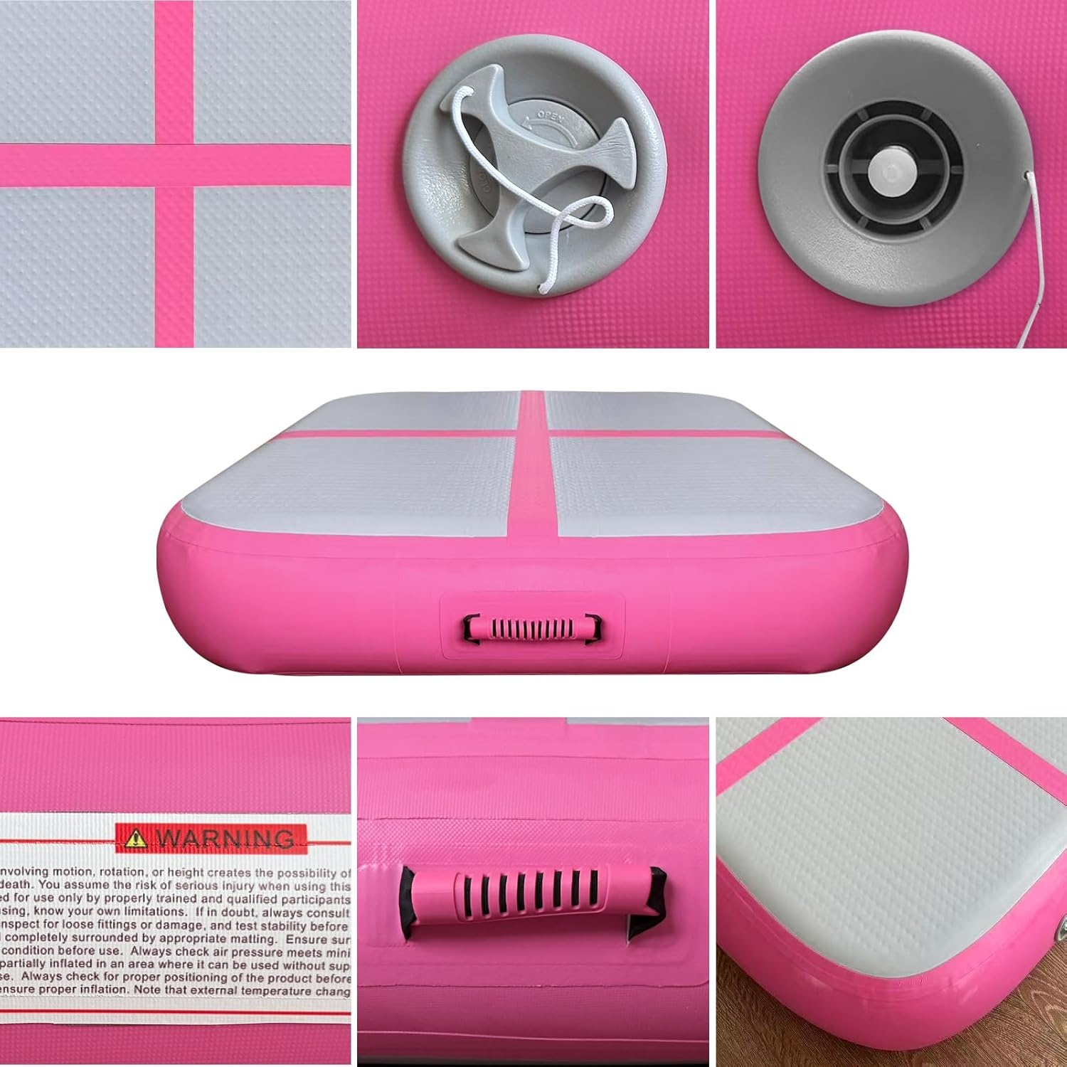 Opblaasbaar Gymnastiekblok Trainingsblok PVC 100x60x10cm met Elektrische Pomp