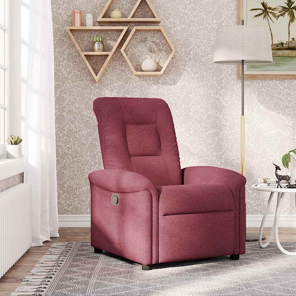 vidaXL Fauteuil verstelbaar stof wijnrood
