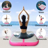 Opblaasbaar Gymnastiekblok Trainingsblok PVC 100x60x10cm met Elektrische Pomp