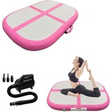 Opblaasbaar Gymnastiekblok Trainingsblok PVC 100x60x10cm met Elektrische Pomp