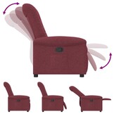 vidaXL Fauteuil verstelbaar stof wijnrood