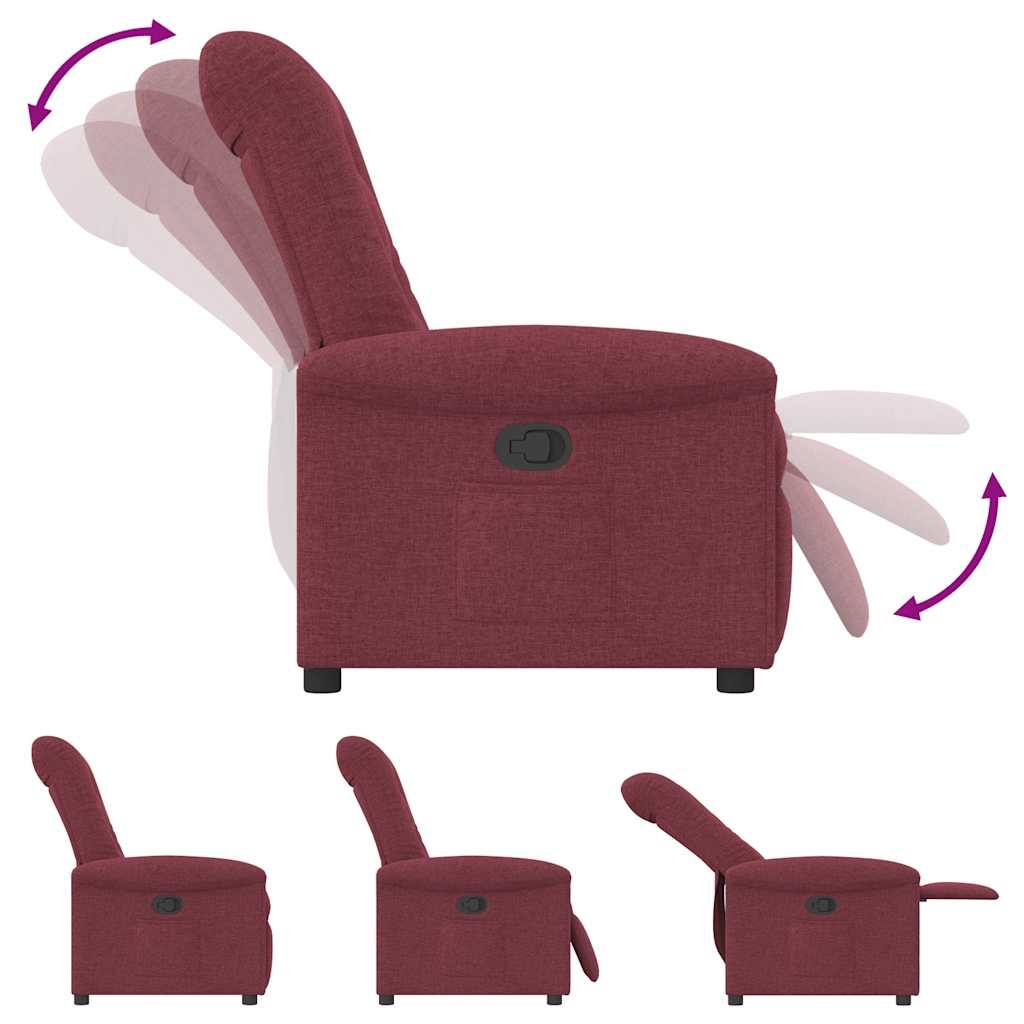 vidaXL Fauteuil verstelbaar stof wijnrood