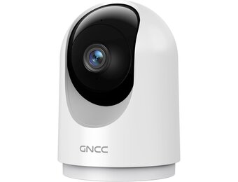 GNCC 2K 3MP Camera Beveiliging WiFi voor Binnen, 360°, IR-Nachtzicht, Twee-weg Audio, Bewegingsdetectie, APP-meldingen, Geschikt voor Baby's/Huisdieren/Familie, Compatibel met Alexa(Alleen 2,4 GHz)