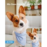 GNCC 2K 3MP Camera Beveiliging WiFi voor Binnen, 360°, IR-Nachtzicht, Twee-weg Audio, Bewegingsdetectie, APP-meldingen, Geschikt voor Baby's/Huisdieren/Familie, Compatibel met Alexa(Alleen 2,4 GHz)