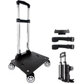 Zwarte Opvouwbare Trolley voor Rugzak met Bagageband - 35 kg draagvermogen