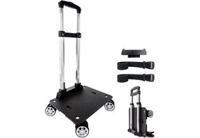 Zwarte Opvouwbare Rugzak Trolley met 36% Korting