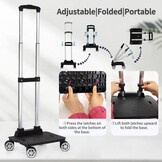 Zwarte Opvouwbare Trolley voor Rugzak met Bagageband - 35 kg draagvermogen
