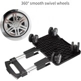 Zwarte Opvouwbare Trolley voor Rugzak met Bagageband - 35 kg draagvermogen