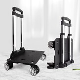 Zwarte Opvouwbare Trolley voor Rugzak met Bagageband - 35 kg draagvermogen